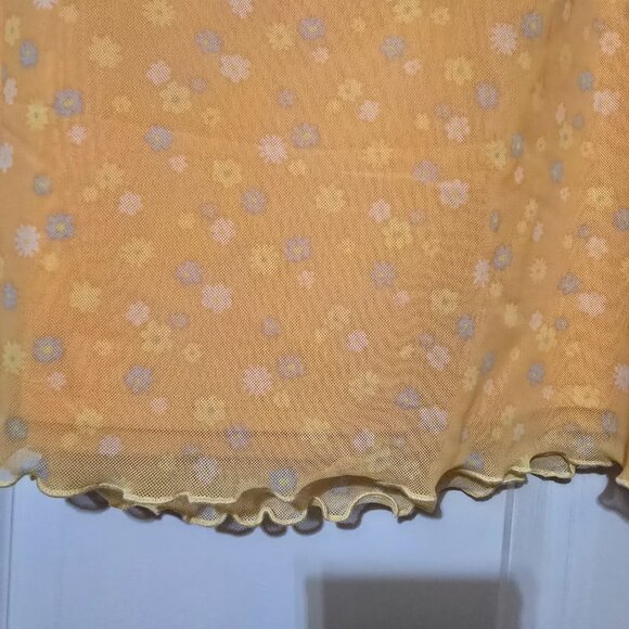 Forever 21 Plus Women's Yellow Floral Mini Skirt Size 1X - Picture 7 of 9